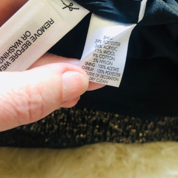 Ann Taylor Loft Black and Gold Bouclé Miniskirt - Picture 9 of 9